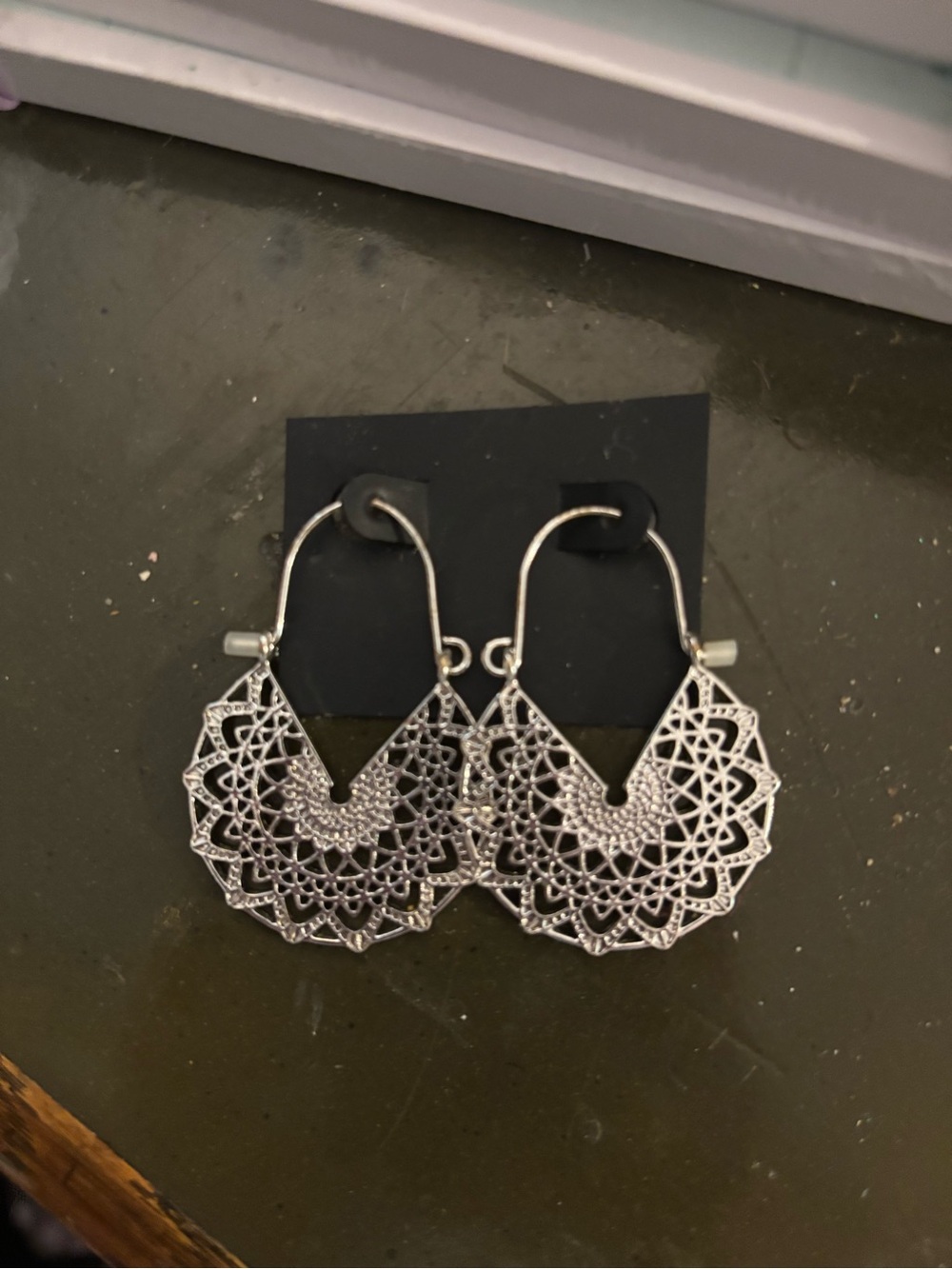 Intricate Silver Filigree Hoop Earrings - Women Jewelry